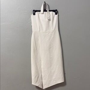 Alice + Olivia White Strapless Dress